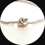 Pandora rose goud entwined Hearts 781880CZ / retired  harten, Pandora, Ophalen of Verzenden, Zo goed als nieuw, 1 bedel