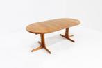 Vintage Deense ronde uitschuifbare eettafel tafel massief, Ophalen, 50 tot 100 cm, 150 tot 200 cm, Zo goed als nieuw