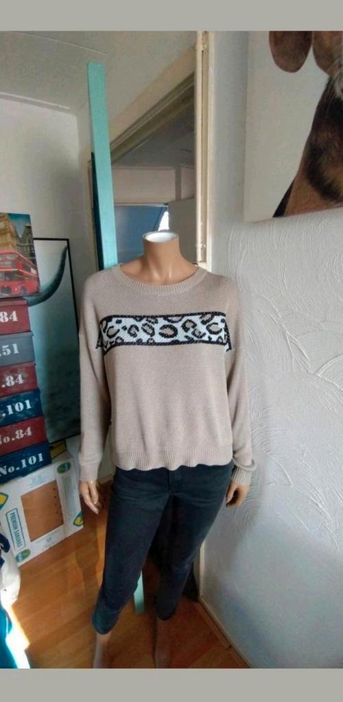 Leuke beige trui met print van Shein maat 40 42, Kleding | Dames, Truien en Vesten, Gedragen, Maat 38/40 (M), Beige, Ophalen of Verzenden