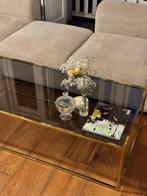 Westwing Maya Salontafel - Goud/Zwart Glas, Ophalen, 50 tot 100 cm, 100 tot 150 cm, Minder dan 50 cm