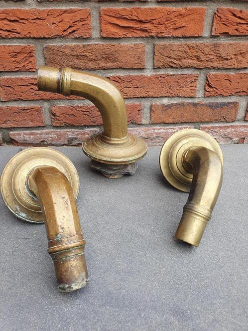 3x zeldzame grote antieke Franse koperen Fonteinkranen €275, Antiek en Kunst, Antiek | Koper en Brons, Ophalen of Verzenden