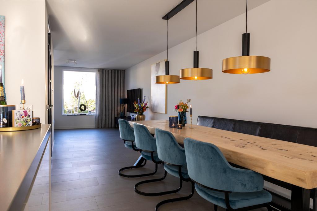 Lucide Giada Moderne gouden hanglamp 3x met boven balk, Ophalen, Zo goed als nieuw, Metaal, Minder dan 50 cm