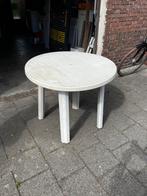 GRATIS Ronde Witte Tuintafel. Kunststof., Ophalen, Gebruikt, Rond, Kunststof