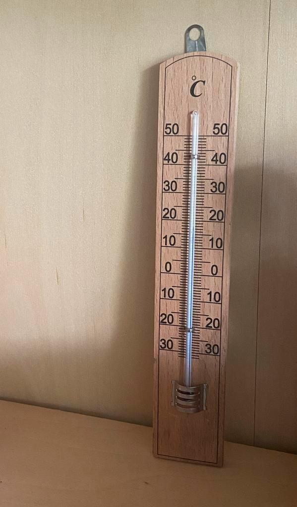 Houten Thermometer BinnenThermometer BuitenThermometer, Huis en Inrichting, Woonaccessoires | Thermometers, Zo goed als nieuw