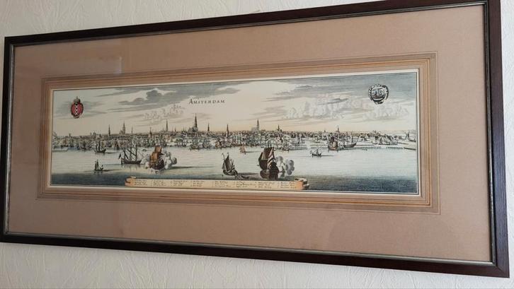 Amsterdam Stadsgezicht 17e/18e Eeuw, Antiek en Kunst, Kunst | Etsen en Gravures, Ophalen of Verzenden