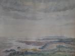 Aquarel landschap Terschelling wadkant, Antiek en Kunst, Ophalen of Verzenden