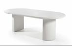 Eettafel Japandi stijl ovaal off white 230cm beton cire, Huis en Inrichting, Info@savoireinteriors.com, Overige materialen, 100 tot 150 cm
