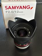 Samyang 12mm f2.0 NCS CS X-mount, Groothoeklens, Ophalen of Verzenden, Zo goed als nieuw