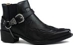 Zwarte lage heren cowboy laarzen met ketting / mannen boots, Verzenden, Nieuw, Zwart, Boots