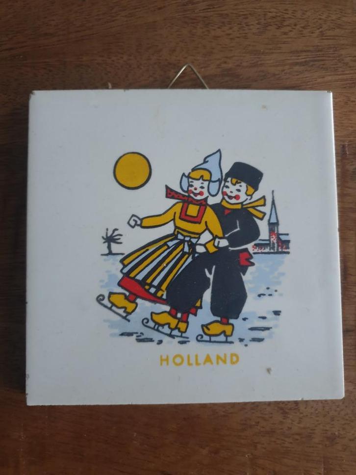 Hollands Tegeltje 10x10 - Schaatsen, Antiek en Kunst, Antiek | Wandborden en Tegels, Ophalen of Verzenden