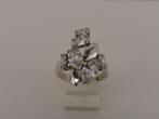 Zilveren damesring met zirkonia                          Z39, 18 tot 19, Gebruikt, ., Ophalen of Verzenden