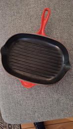 Grillpan, le creuset, Huis en Inrichting, Keuken | Potten en Pannen, Ophalen of Verzenden, Gebruikt, Gietijzer, Koekenpan of Braadpan
