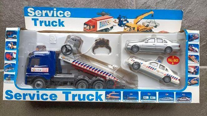 nieuwe takelwagen politie, politieauto gewone auto frictie, Kinderen en Baby's, Speelgoed | Speelgoedvoertuigen, Ophalen of Verzenden