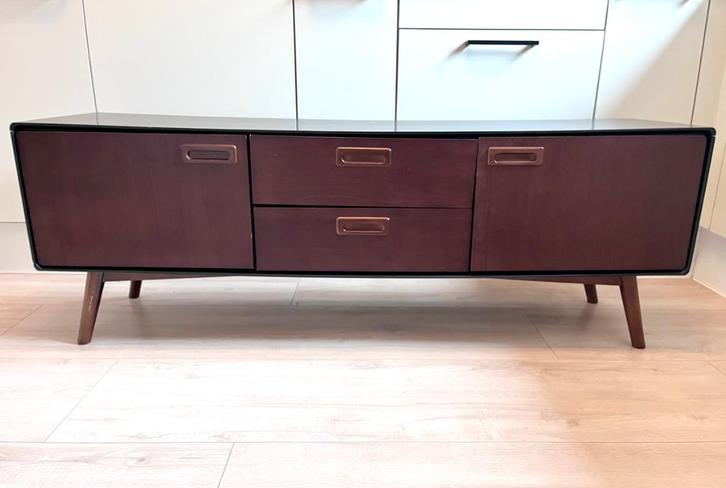 Dutchbone retro dressoir Juju, Huis en Inrichting, Kasten | Dressoirs, Gebruikt, 100 tot 150 cm, 25 tot 50 cm, Met lade(s), Met deur(en)