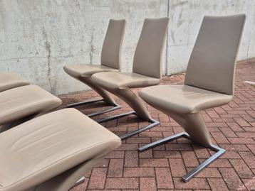 6 Rolf benz design eetkamerstoelen stoelen 7800 zacht leer  beschikbaar voor biedingen