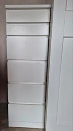 MALM Ladekast met ingebouwde spiegel, 40x123, wit, Ophalen, Minder dan 50 cm, Gebruikt, 5 laden of meer