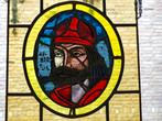 Glas in lood St.Aubertus patroonheilige v. bakker / Rompdaey, Antiek en Kunst, Antiek | Religie, Ophalen of Verzenden