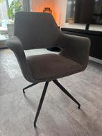 Grijze eetkamerstoelen met draaipoot, Huis en Inrichting, Stoelen, Ophalen, Gebruikt, Vier, Stof