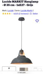 Hanglamp grijs, Ophalen of Verzenden, Zo goed als nieuw, Metaal, Minder dan 50 cm