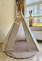 Nette kindertent, speeltent, tipi met lichtsnoer en vloermat, Ophalen, Zo goed als nieuw