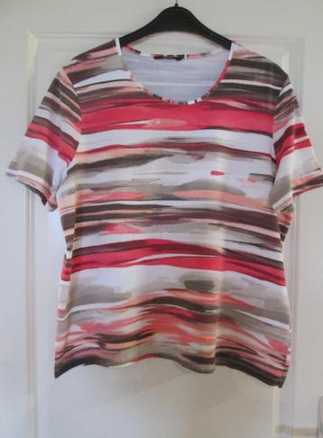 Xl-1 rood-beige gestreept shirt - maat 48. beschikbaar voor biedingen