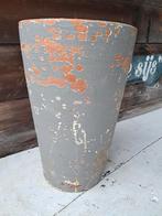 Grote Terracotta Bloempot - Grijs Geschilderd, Tuin en Terras, Bloempotten, Gebruikt, 40 cm of meer, Rond, Terracotta
