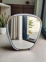Unieke midcentury XL wandspiegel, Ophalen, Gebruikt, Ovaal, Minder dan 100 cm