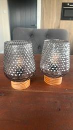 2 sfeervolle draadloze lampjes, Huis en Inrichting, Lampen | Tafellampen, Ophalen of Verzenden, Minder dan 50 cm, Glas, Landelijk