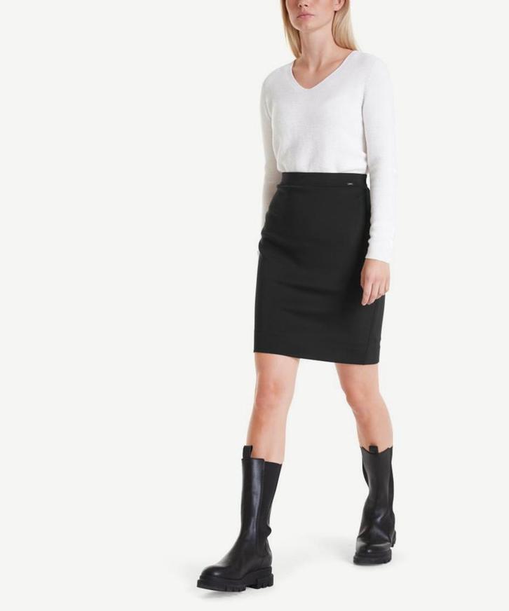 MARC CAIN nachtblauwe jersey stretch ROK, Kleding | Dames, Rokken, Zo goed als nieuw, Maat 36 (S), Blauw, Boven de knie, Ophalen of Verzenden