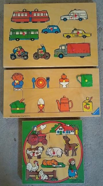 3 houten puzzels voor jonge kinderen. beschikbaar voor biedingen