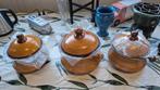 Oude nostalgische gebakken terracotta  groente schalen, Antiek en Kunst, Ophalen of Verzenden
