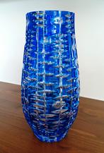 Blauwe Tsjechische Borocrystal Vaas Karel Wunsch, Ophalen of Verzenden