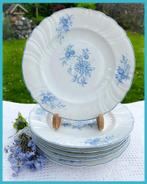Brocante bordjes gebakbordjes high tea servies blauw bord, Antiek en Kunst, Ophalen of Verzenden