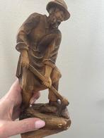 Handgesneden houten beeld houthakker, Ophalen of Verzenden