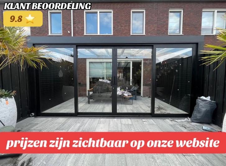 veranda - serre - overkapping - glazen schuifwanden, Tuin en Terras, Overkappingen, Nieuw, Serre, Ophalen of Verzenden