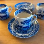 Spode Blue Italian Koffiekopjes 5 kop en 5 schotel gaaf zgan, Ophalen of Verzenden