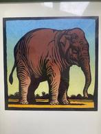 Olifant, repro houtsnede Christopher Wormell, Ophalen of Verzenden