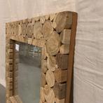 Spiegel (facet) – massief teak lijst - 70 x 70 cm -TTM Wonen, Vierkant, Nieuw, Info@ttmwonen.nl, Minder dan 100 cm