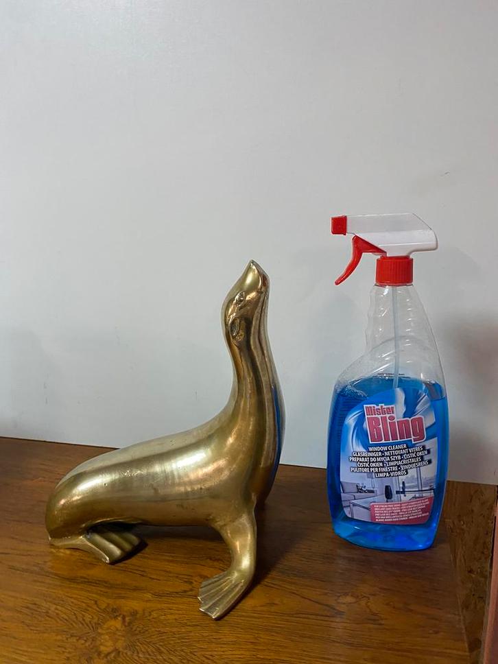 Vintage Messing Zeehond Beeld, Antiek en Kunst, Antiek | Koper en Brons, Ophalen