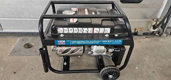 HBM Generator - Aggregaat 2600 Watt - 230 Volt / 12 Volt, Doe-het-zelf en Verbouw, Aggregaten, Zo goed als nieuw, Benzine, Minder dan 5 kVA