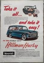 Advertentie uit 1955 Hillman Husky, Verzenden, Gebruikt, Auto's