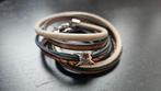 Leren wikkelarmband/ketting, merk Pimps & Pearls.. nieuw!, Ophalen of Verzenden, Nieuw, Bruin, Leer