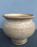 Uniek handgemaakte terracotta pot bloempot vaas, Tuin en Terras, 25 tot 40 cm, Gebruikt, Rond, Minder dan 40 cm