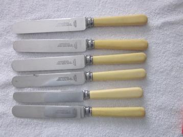 Vintage 6 Messen James Ryals & co handvat celluloid 20 cm. beschikbaar voor biedingen