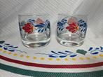 2x Boerenbont sapglazen, Huis en Inrichting, Ophalen of Verzenden, Zo goed als nieuw, Glas, Boerenbont