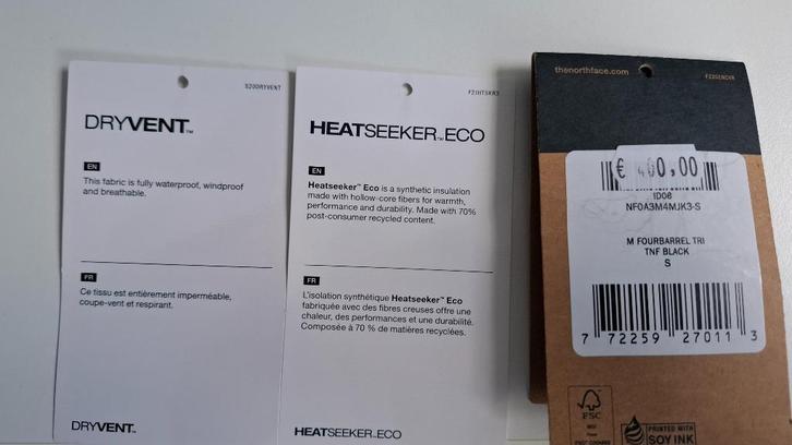 The North Face - Fourbarrel Triclimate jacket. Heren- mt S, Kleding | Heren, Jassen | Winter, Nieuw, Maat 46 (S) of kleiner, Zwart