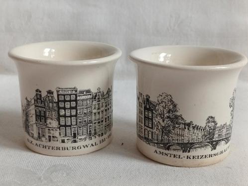 2 eierdopjes grachtenservies Villeroy & Boch, Antiek en Kunst, Antiek | Servies los, Ophalen of Verzenden