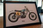 Poster BSA Victor 500cc  1969 32x22cm in nwe Lijst, Ophalen of Verzenden, Nieuw, Auto's