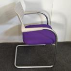 Vitra Visavis Slede Vergaderstoel Wit Paars Geborsteld Alumi, Kunststof, Gebruikt, Overige kleuren, Ophalen of Verzenden