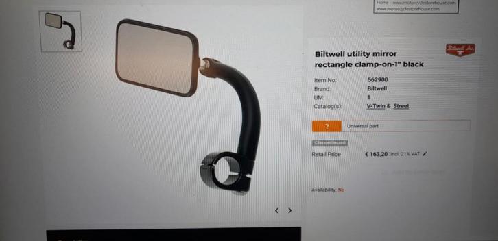 Harley Biltwell spiegels, Motoren, Onderdelen | Harley-Davidson, Nieuw, Ophalen
